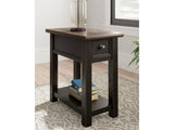 Tyler Creek Grayish Brown/Black Chairside End Table - Ornate Home