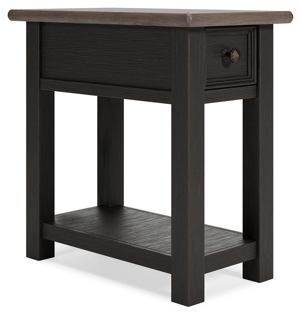 Tyler Creek Grayish Brown/Black Chairside End Table - Ornate Home