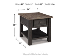 Tyler Creek Grayish Brown/Black End Table - Ornate Home