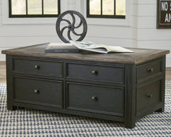 Tyler Creek Grayish Brown/Black Lift Top Coffee Table - Ornate Home