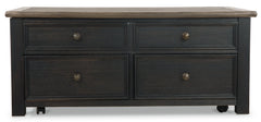 Tyler Creek Grayish Brown/Black Lift Top Coffee Table - Ornate Home
