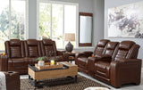 Backtrack Chocolate Power Reclining Sofa & Loveseat / 2pc Set - Ornate Home