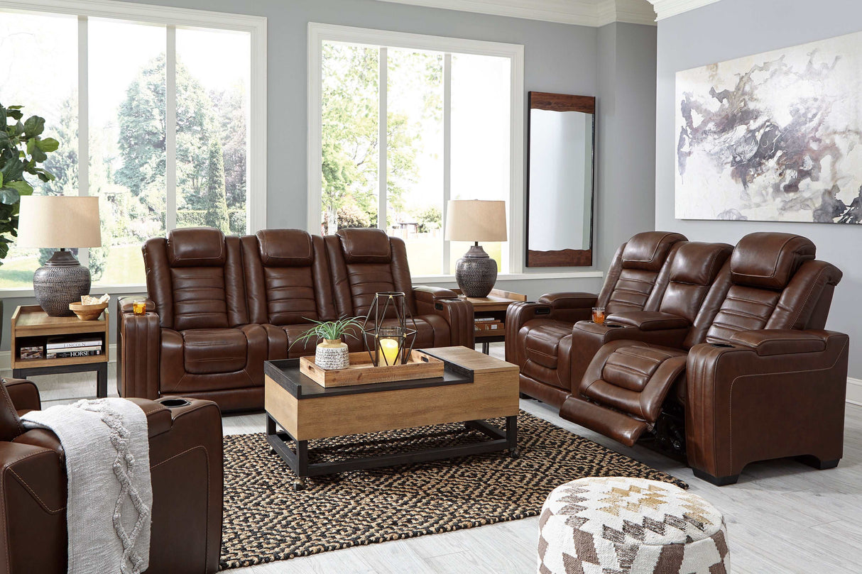 Backtrack Chocolate Power Reclining Sofa, Loveseat & Chair / 3pc Set - Ornate Home