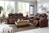 Backtrack Chocolate Power Reclining Sofa & Loveseat / 2pc Set - Ornate Home