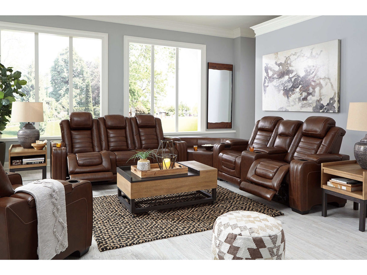 Backtrack Chocolate Power Reclining Sofa, Loveseat & Chair / 3pc Set - Ornate Home