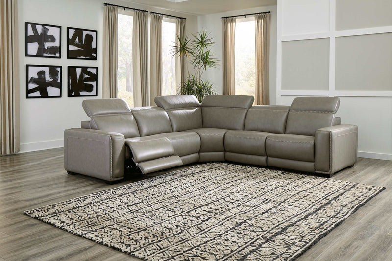 Correze - Gray - 5pc Power Reclining Sectional - Ornate Home