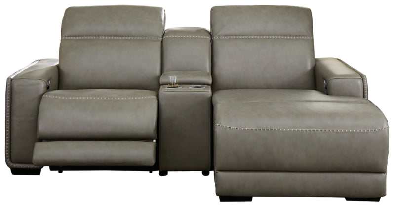 Correze Gray 3pc Power Reclining Sectional w/ Chaise - Ornate Home