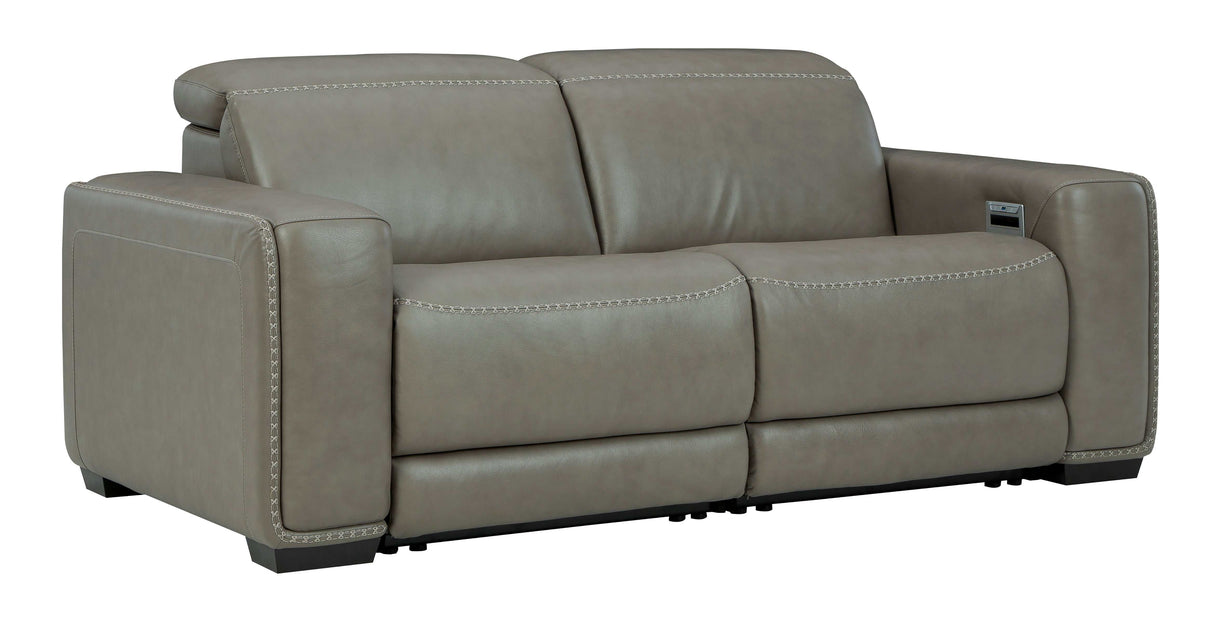 Correze Gray 2pc Power Recliner Sectional - Ornate Home