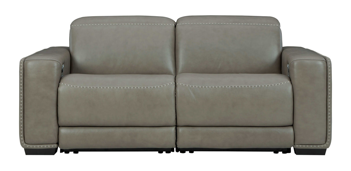 Correze Gray 2pc Power Recliner Sectional - Ornate Home