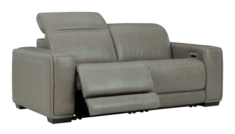 Correze Gray 2pc Power Recliner Sectional - Ornate Home
