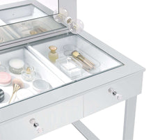 Umbridge Chrome Vanity Table & Mirror - Ornate Home