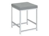 Umbridge Light Grey / Chrome Vanity Stool - Ornate Home