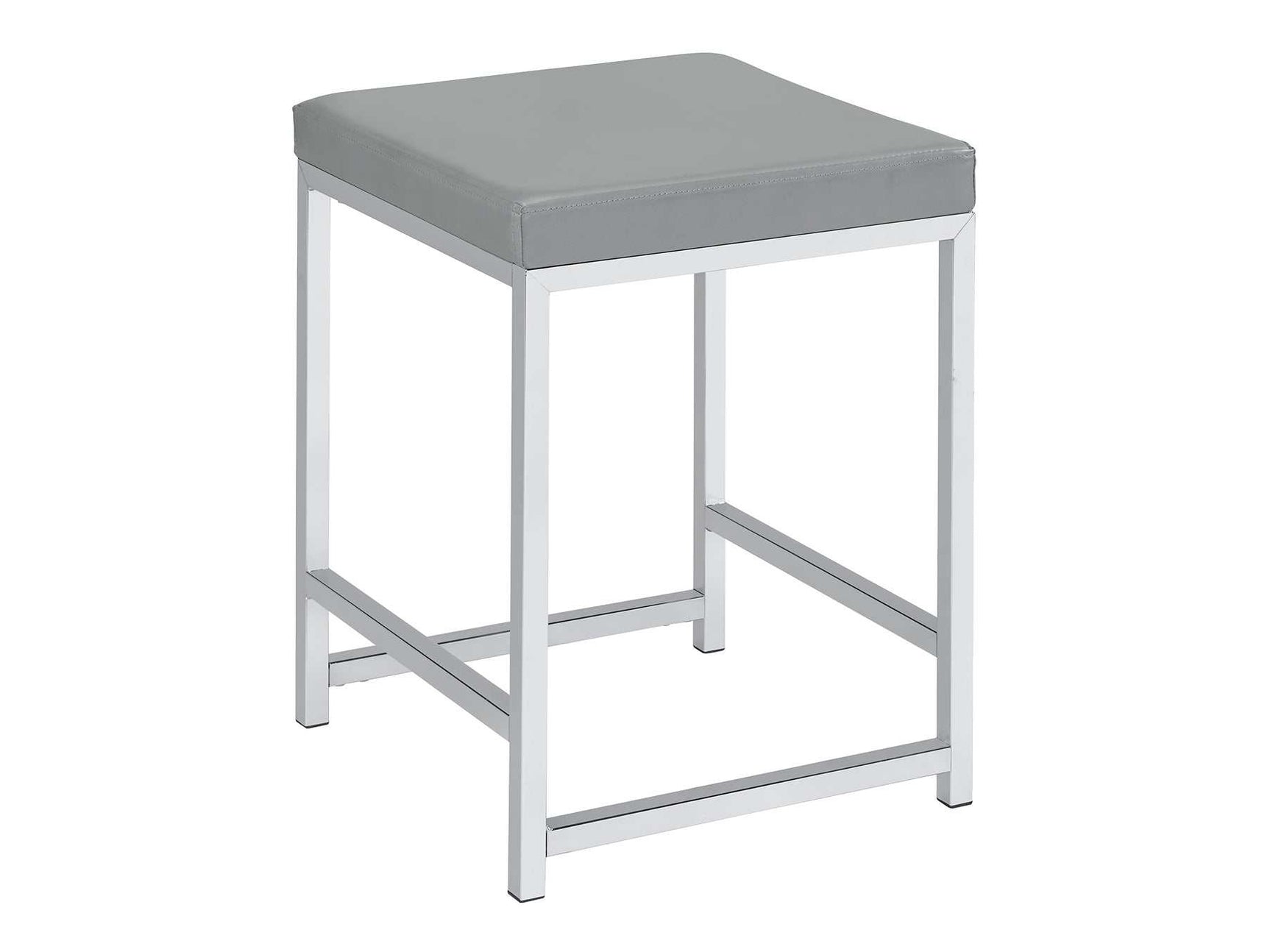 Umbridge Light Grey / Chrome Vanity Stool - Ornate Home