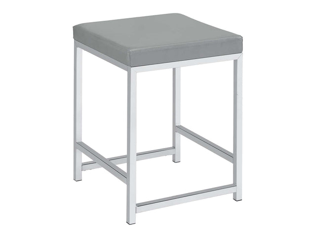 Umbridge Light Grey / Chrome Vanity Stool - Ornate Home
