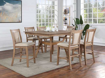Upminster Natural Tone Counter Height Square Table - Ornate Home