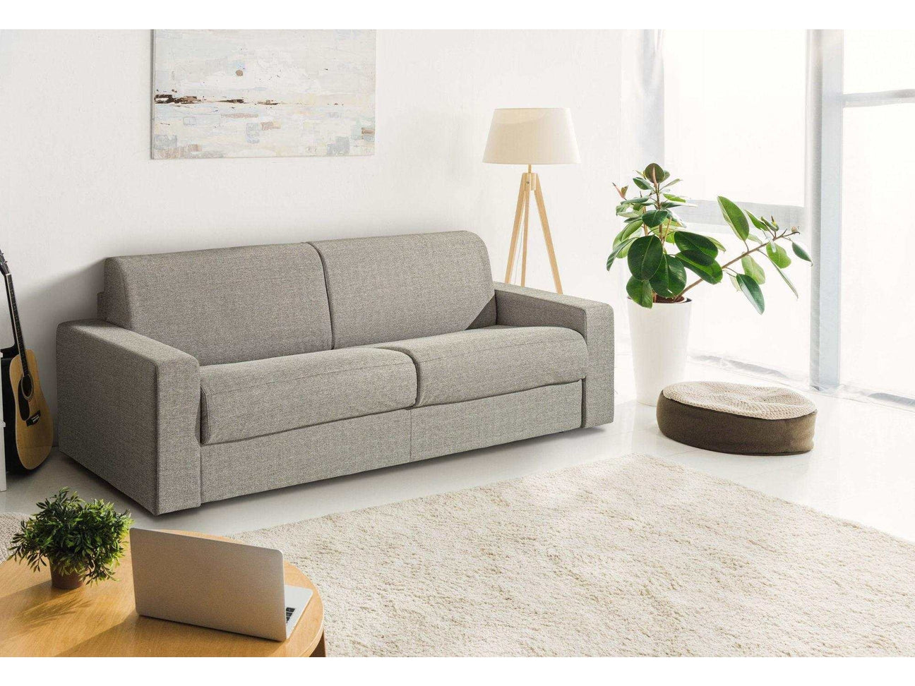 Urrita Gray Fabric Sofa Bed w/ Full Size Mattress - Ornate Home