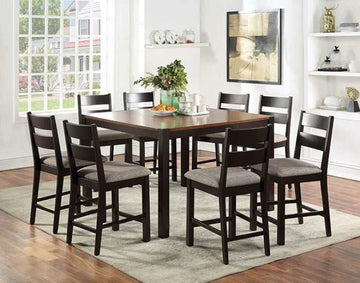 Valdor Dark Oak & Espresso Counter Height Table w/ Leaf - Ornate Home