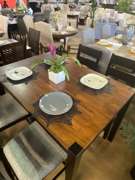 Valdor Dark Oak & Espresso Counter Height Table w/ Leaf - Ornate Home