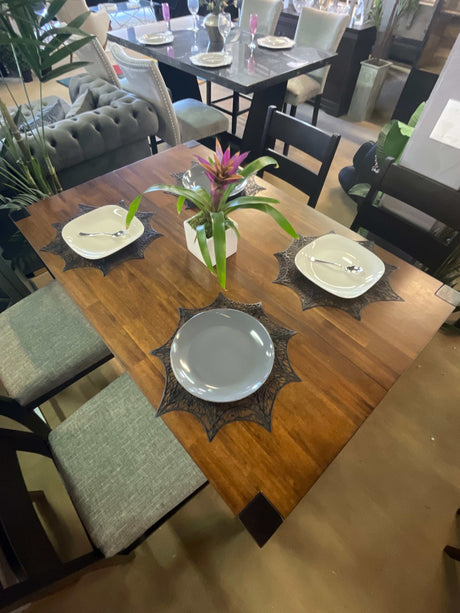 Valdor Dark Oak & Espresso Counter Height Table w/ Leaf - Ornate Home