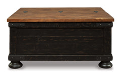 Valebeck Black & Brown Lift Top Coffee Table - Ornate Home