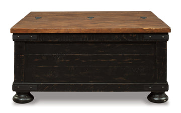 Valebeck Black & Brown Lift Top Coffee Table - Ornate Home