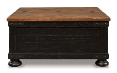 Valebeck Black & Brown Lift Top Coffee Table - Ornate Home