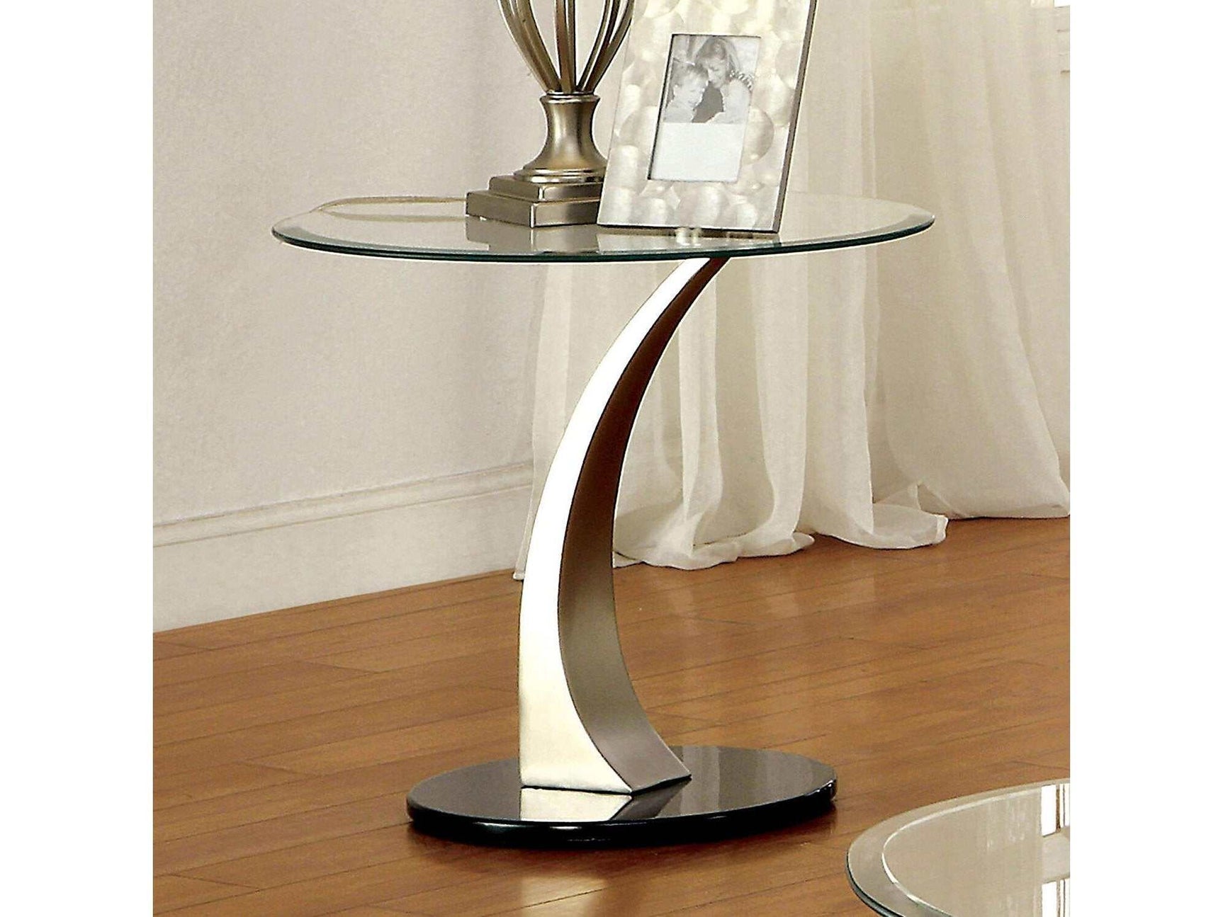 Valo Silver & Black End Table - Ornate Home