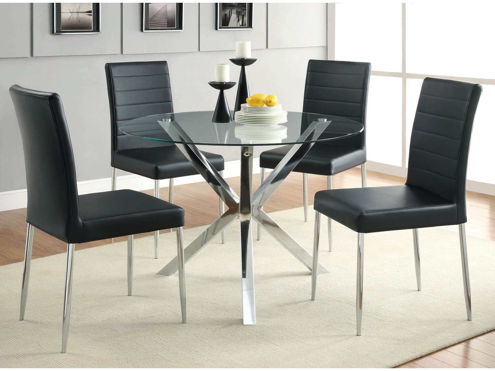 Vance Black & Chrome Dining Chairs (Set Of 4) - Ornate Home
