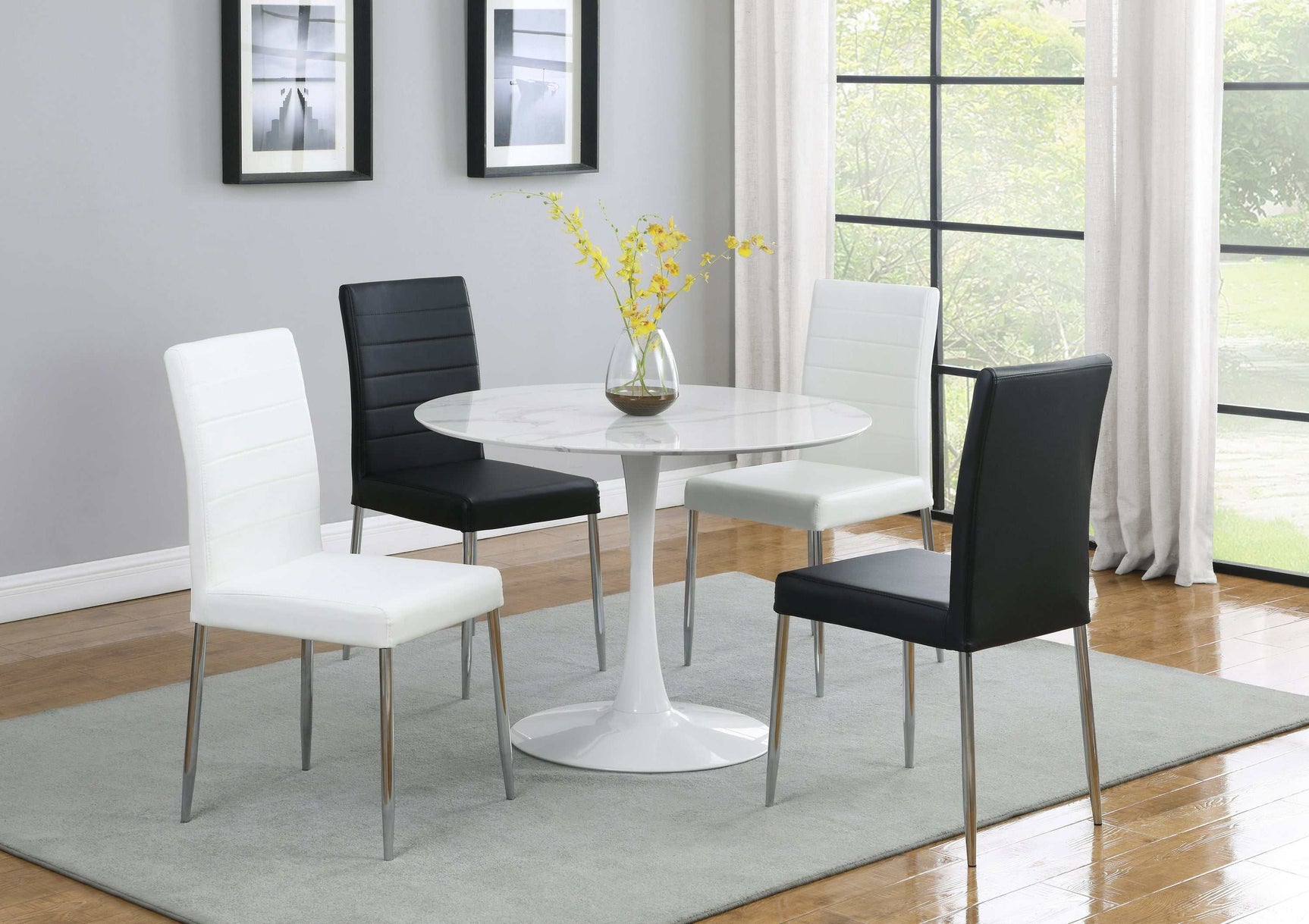 Vance Black & Chrome Dining Chairs (Set Of 4) - Ornate Home