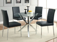 Vance Chrome Glass Top Dining Table w/ XCross Base - Ornate Home