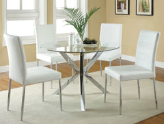 Vance Chrome Glass Top Dining Table w/ XCross Base - Ornate Home