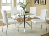 Vance White & Chrome Dining Chairs (Set Of 4) - Ornate Home