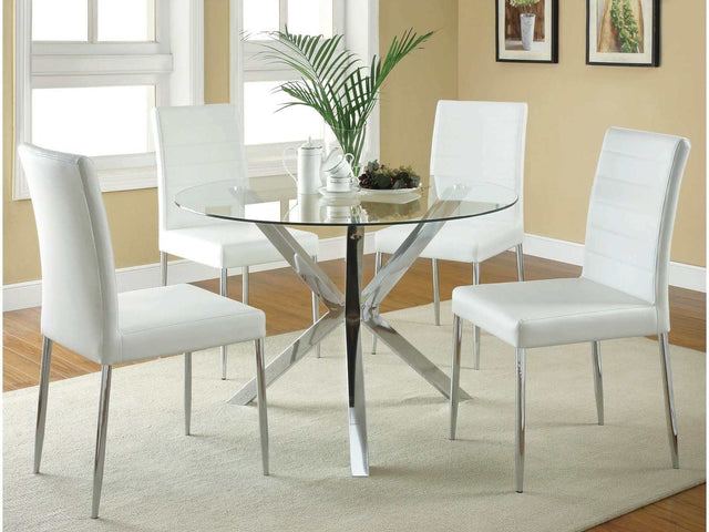 Vance White & Chrome Dining Chairs (Set Of 4) - Ornate Home