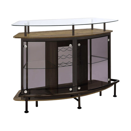 Varo Brown & Black Glass Top Bar Unit - Ornate Home