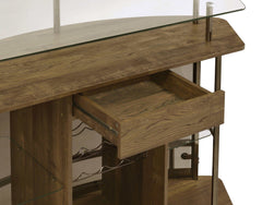 Varo Brown & Black Glass Top Bar Unit - Ornate Home
