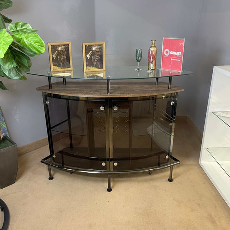 Varo Brown & Black Glass Top Bar Unit - Ornate Home