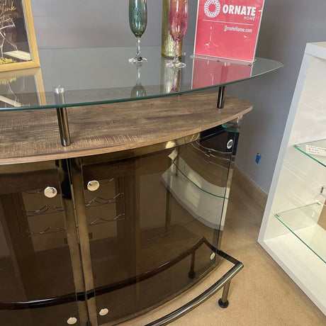 Varo Brown & Black Glass Top Bar Unit - Ornate Home