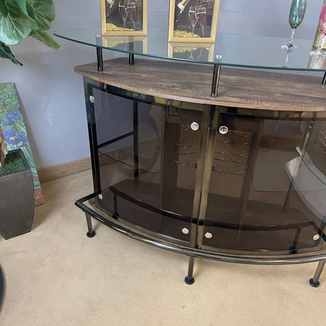 Varo Brown & Black Glass Top Bar Unit - Ornate Home