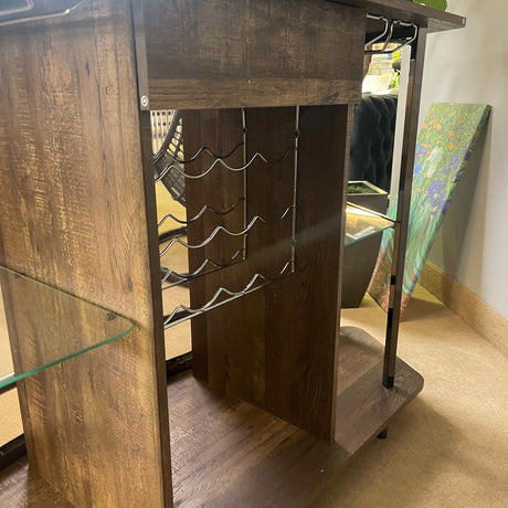 Varo Brown & Black Glass Top Bar Unit - Ornate Home