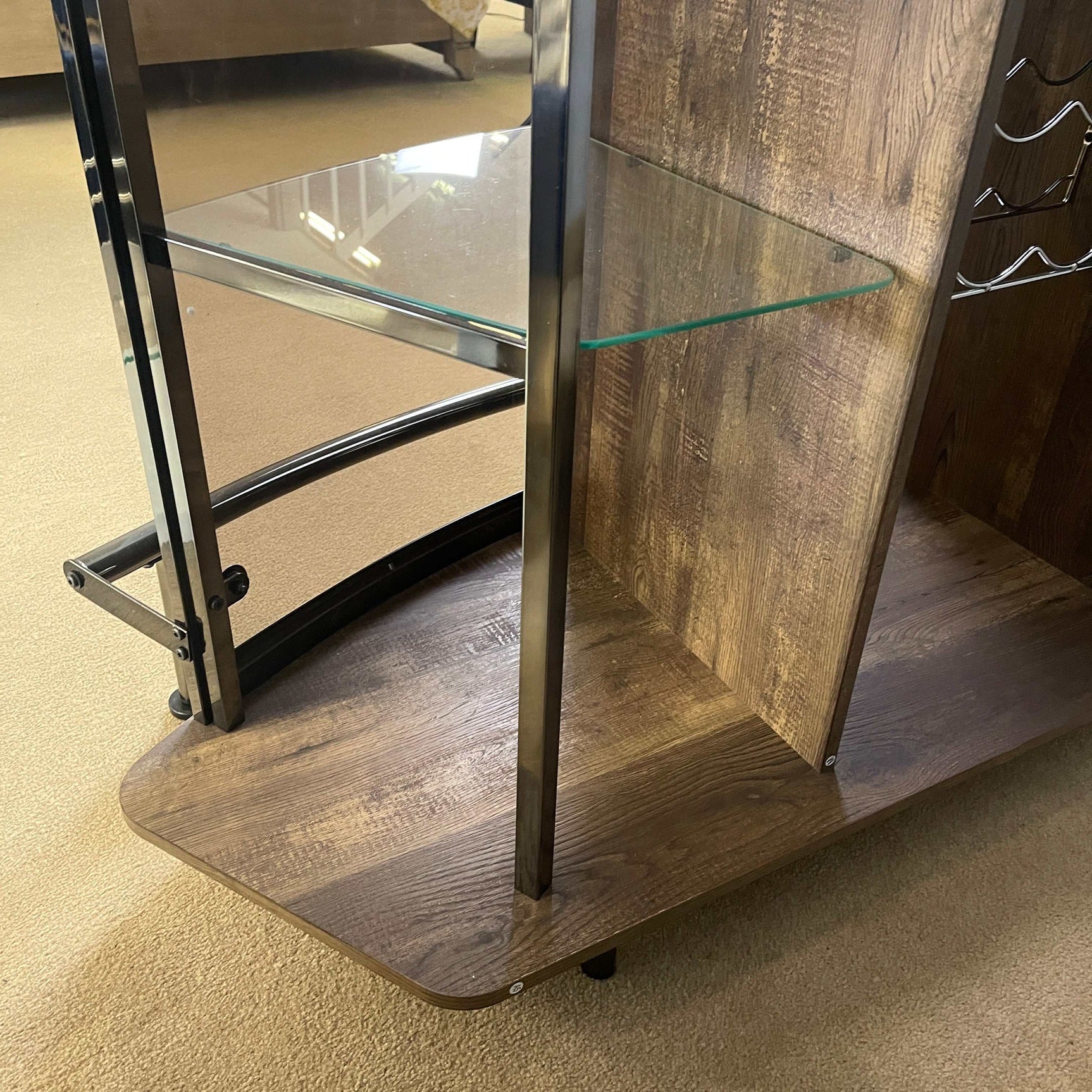 Varo Brown & Black Glass Top Bar Unit - Ornate Home