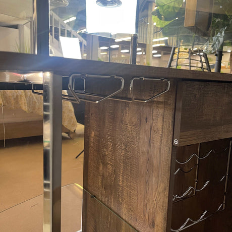 Varo Brown & Black Glass Top Bar Unit - Ornate Home