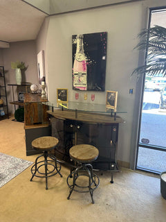 Varo Brown & Black Glass Top Bar Unit - Ornate Home