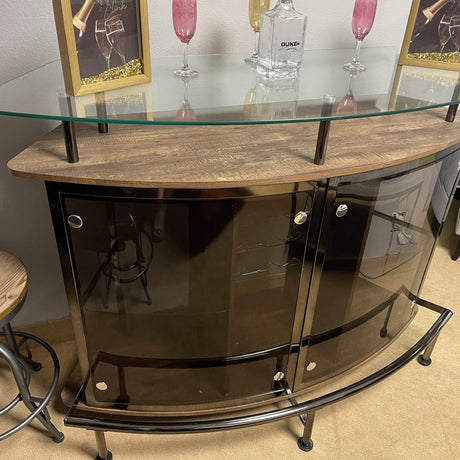 Varo Brown & Black Glass Top Bar Unit - Ornate Home