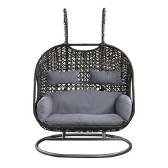 Vasant Gray & Black Patio Swing Chair w/ Stand - Ornate Home