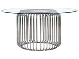 Veena Clear / Chrome Dining Table - Ornate Home