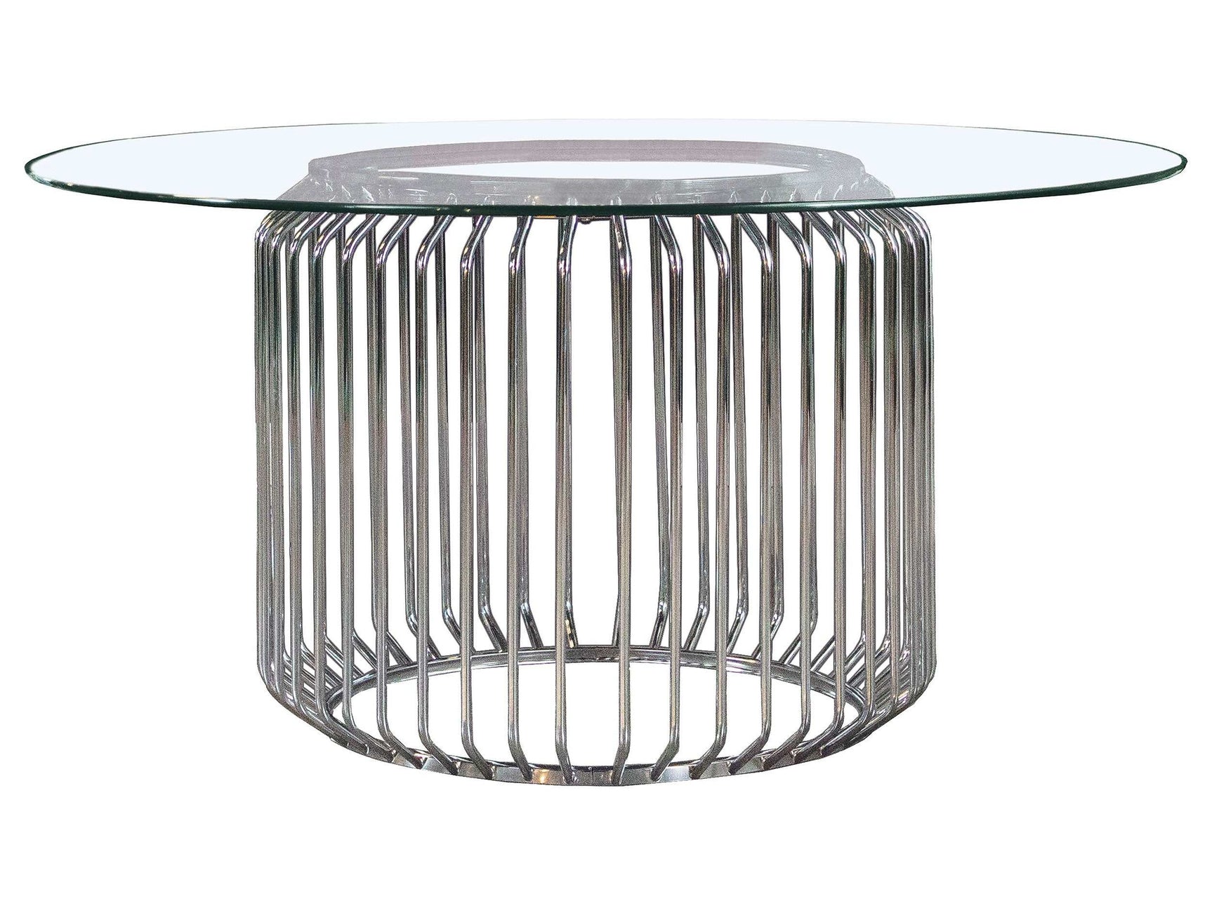 Veena Clear / Chrome Dining Table - Ornate Home