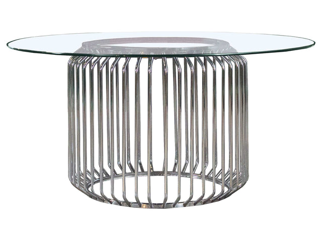 Veena Clear / Chrome Dining Table - Ornate Home