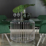 Veena Clear / Chrome Dining Table - Ornate Home