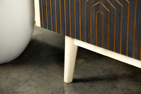 Velm White Washed & Black Accent Cabinet - Ornate Home