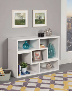 Velma White Convertible TV Console & Bookcase - Ornate Home